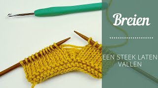 Breien  Een steek laten vallen [upl. by Querida209]