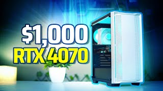 RTX 4070 White Gaming PC in 2024 for 1000 😉🔥 [upl. by Anirbaz]