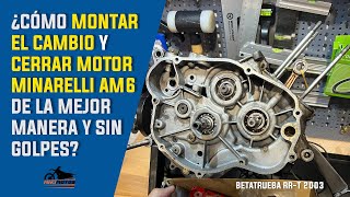 ¿Cómo montar el cambio y cerrar el motor de un minarelli am6 correctamente y sin golpes  MIKIMOTOS [upl. by Ahsitauq690]