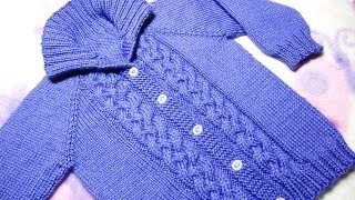 How to Knit a Seamless Braided Cable Baby Sweater Part 3 [upl. by Dera285]