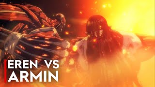 EREN VS ARMIN  COLOSSAL TITAN FIGHT  Attack on Titan Final Season 4K [upl. by Gayelord153]