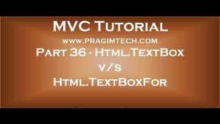 Part 36 Difference between Html TextBox and Html TextBoxFor [upl. by Andel]