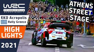 WRC Athens Street Stage Highlights WRC EKO Acropolis Rally Greece 2021 [upl. by Samtsirhc867]