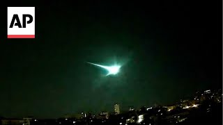 Meteor flies over Spain and Portugal [upl. by Ibur]