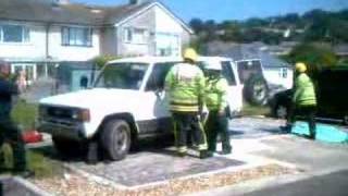 Fire amp Ambulance Crew Demonstration Lyme Regis Carnival Week [upl. by Randall110]