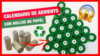 Cómo hacer tu propio CALENDARIO de ADVIENTO casero 🗓🎄 con rollos de papel · Fácil · Paso a paso [upl. by Amaj]