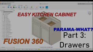 Creating kitchen cabinets with Fusion 360 Part 3  the drawers [upl. by Alleiram714]