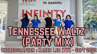 Tennessee Waltz Party Mix  LINE DANCE  Beginner  Karen Lee [upl. by Enitsed704]