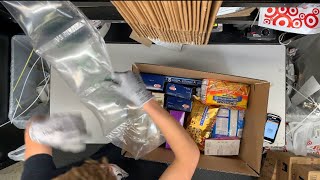 POV of a Target Employee  HUGE Grocery Order  TikTok Compilation  Packing boxes and orders 📦 [upl. by Hodess422]