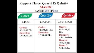 Rabaturf  Rapport Maroc Tiercé Quarté Et Quinté  Chantilly R1Smaedi  30092017 l [upl. by Manup]