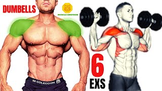 6 BEST SHOULDERS EXERCICES WITH DUMBELLS ONLY AT HOME [upl. by Ellenuahs]