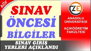 AÖF Sınav Giriş Yerleri Açıklandı  Anadolu Açıköğretim Ara Sınav Vize [upl. by Nauqit780]