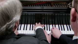 Bachs Art of the Fugue  Contrapunctus IX  piano for 4 hands [upl. by Nosyrb]