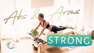 Intermediate Upper body amp Abs PILATES REFORMER WORKOUT [upl. by Ynnub]