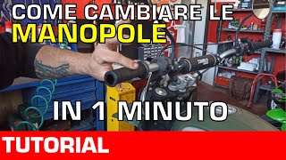 TUTORIAL COME CAMBIARE LE MANOPOLE DELLA MOTO in 1 minuto e fissarle definitivamente al manubrio [upl. by Francis393]