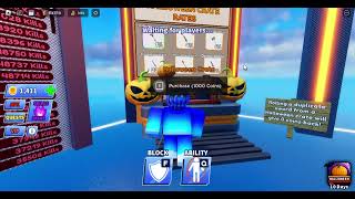 CODE quotDEMON BLADEquot sword in Roblox Blade ball and its a bit short [upl. by Ahselaf]