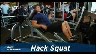 Hack Squat  Leg Exercise  Bodybuildingcom [upl. by Ellinad]