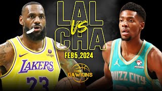 Los Angeles Lakers vs Charlotte Hornets Highlights  February 5 2024  FreeDawkins [upl. by Itnavart890]