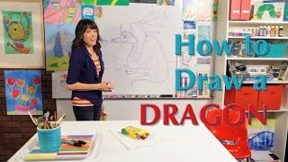 How to Draw a Dragon  Great Artist Mom  Guided Drawing [upl. by Elleynod]