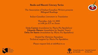 ItalianCanadian Literature in Translation  Books amp Biscotti Literary Series July 14 2022 [upl. by Sardse]