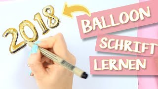 BALLOON Schrift lernen  EASY DRAWING Tutorial  Foxy Draws [upl. by Joey]