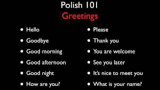 Polish 101  Greetings  Level One [upl. by Arianne573]