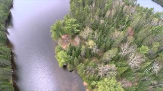 Algonquin Provincial Park Aerial Tour  Oxtongue River Little Joe Lake Joe Island [upl. by Cornel428]