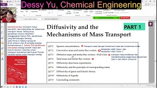 90 61 Bab 17 Difusivitas amp transport masa  konsentrasi fluk masa amp molar Transport Phenomena [upl. by Alimrahs]