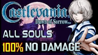 Castlevania Dawn of Sorrow  100 No Damage Completion Run ALL SOULS  HARD MODE [upl. by Ryun]