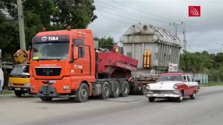 Por carretera una de las mayores cargas en Cuba [upl. by Ilarin]