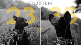 Which Lens to get Comparing Fujifilm 23mm f2 vs 35mm f2 side by side [upl. by Ahcim]