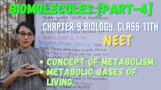 Biomolecules part4  Concept of Metabolism  Metabolic Bases of Living [upl. by Torras]