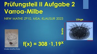 Prüfungsteil 2 Mathe ZP10 NRW 2023 Aufgabe 2 VarroaMilbe [upl. by Adnamas]