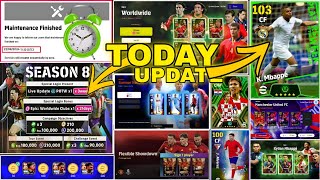 Today Maintenance End Time  Season 8 Update Volume 400 Update Free Rewards In eFootball 2024🔥😊 [upl. by Eveneg485]