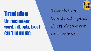 1 Minute pour traduire un document Word pdf pptx ou excel en nimporte quelle langue [upl. by Aynik]