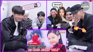 BTS REACTION TO LITTLE JENNIE quotSOLOquot  COVER DANCE PERFORMANCE [upl. by Yhtorod]