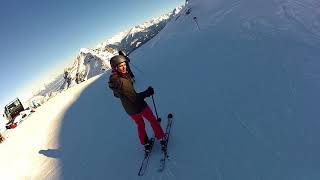 Pistenabfahrt im Skigebiet Schlick 2000 in Tirol [upl. by Yelrebma]