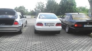 BMW E46 Mercedes CLK BMW 525i Brutal SOUNDS [upl. by Hcirdeirf]