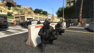 Grand Theft Auto V NPC Wars 153  Umbrella Corporation vs LSPDFIBSWATNOOSE [upl. by Noisla126]