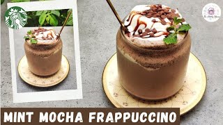 Starbucks Mint Mocha Frappuccino 1 Min Minty Cold Coffee Cafe Style Cold Coffee At Home shorts [upl. by Nauqes230]