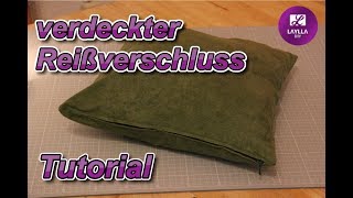 Kissenbezug mit verdeckten Reißverschluss nähen  DIY  Tutorial [upl. by Mickie]