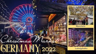 Christmas Market in Mannheim and Ludwigshafen Germany 2022 Weihnachtsmarkt 4K germany christmas [upl. by Eilyak]