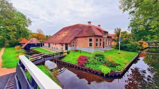 Giethoorn Village with No Cars just beautiful Houses along the Canals [upl. by Basia]