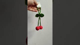 Crochet cherry keyring packaging crochetprojects crochet crochetpatterns crochetingytshortsyt [upl. by Airasor]