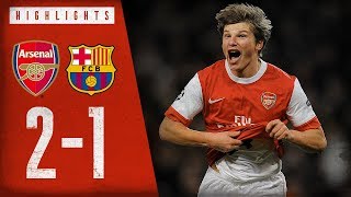 ARSHAVIIIIIIIIN  Arsenal 21 Barcelona  Champions League highlights  Feb 16 2011 [upl. by Perreault]