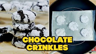 CHEWY CHOCOLATE CRINKLES 2WAYS NOOVEN amp BAKED METHOD [upl. by Ellette]