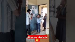 Greeting students ❤️🙏🥹  govt school students shorts ytshorts varg3 primaryschool [upl. by Anihpesoj]