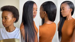 Detailed side part quick weave with leave out for beginners  Natural hair ideas [upl. by Clements]