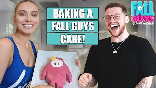 BAKING A FALL GUYS CAKE with BEHZINGA [upl. by Junie863]