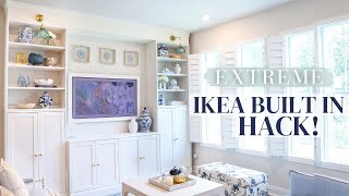 DIY IKEA BUILT IN HACK Affordable Built In Shelves and Cabinets  Alexandra Beuter [upl. by Saxet]